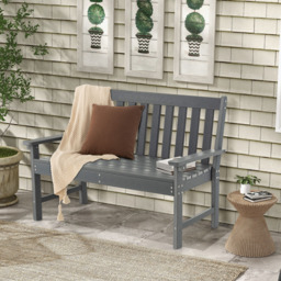 Costway Grey All Weather Garden Bench - Size: 123 x 63 x 18cm - Wilko - thumbnail 4