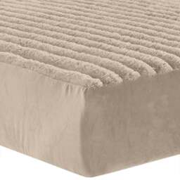Velosso Single Beige Jumbo Cord Fitted Bed Sheet - Wilko - thumbnail 1