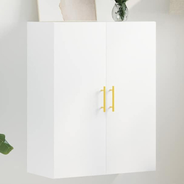 vidaXL 2 Door White Wall Mounted Slim Storage Cabinet - Size: 90 x 69.5 x 34cm - Wilko - image 1