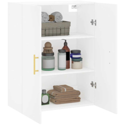 vidaXL 2 Door White Wall Mounted Slim Storage Cabinet - Size: 90 x 69.5 x 34cm - Wilko - thumbnail 6