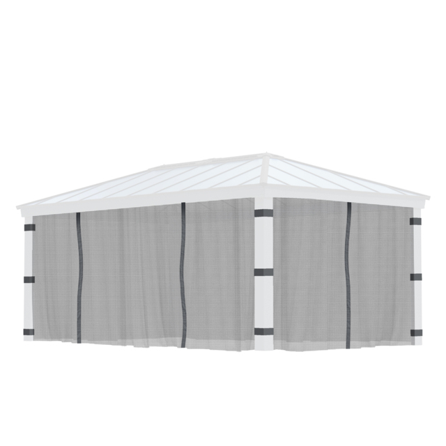 Palram Canopia Dallas 3.6 x 6m Gazebo Netting 4 Pack - Size: 0.1 x 507 x 212cm - Grey - Wilko - image 1