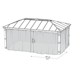 Palram Canopia Dallas 3.6 x 6m Gazebo Netting 4 Pack - Size: 0.1 x 507 x 212cm - Grey - Wilko - thumbnail 5
