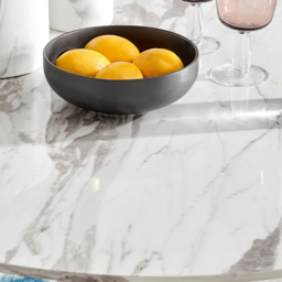 Furniturebox Arona 4 Seater Round Dining Table White Marble and Gold - Wilko - thumbnail 4