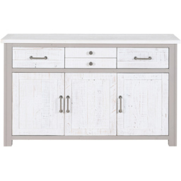 Baumhaus Greystone 3 Door 4 Drawer White Sideboard - Wilko - thumbnail 4