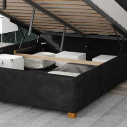 Aspire Hepburn Single Charcoal Kimiyo Linen Ottoman Bed - Grey - Aspire Beds - Wilko - thumbnail 4