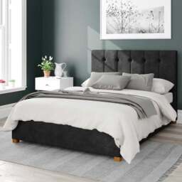 Aspire Hepburn Single Charcoal Kimiyo Linen Ottoman Bed - Grey - Aspire Beds - Wilko - thumbnail 1