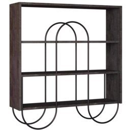 FWStyle Norfolk 3 Tier Dark Coffee Oak Display Unit Sideboard - Size: 99 x 97 x 25cm - Brown - Wilko - thumbnail 3