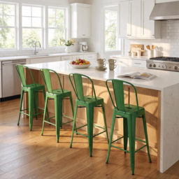 FWStyle Green Gloss Metal Bar Chair 4 Pack - Size: Set of 4 - Wilko - thumbnail 6