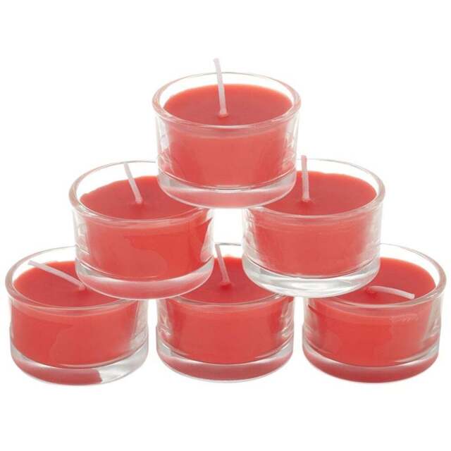 H&O Direct Red Vegetable Wax Scented Candle 6 Pack - Size: 3 x 5 x 5cm - Wilko - image 1