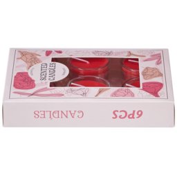 H&O Direct Red Vegetable Wax Scented Candle 6 Pack - Size: 3 x 5 x 5cm - Wilko - thumbnail 3