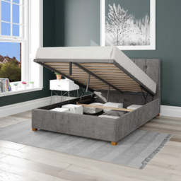 Aspire Hepburn Super King Silver Firenze Velour Ottoman Bed - Aspire Beds - Wilko - thumbnail 3