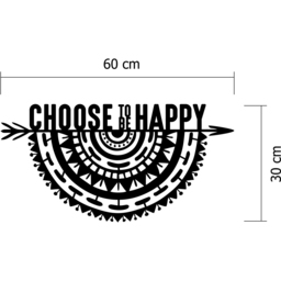 Decortie Black Metal Choose To Be Wall Art - Size: 30 x 60 x 0.3cm - Wilko - thumbnail 5