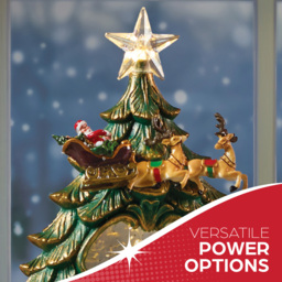 The Christmas Workshop Warm White LED Xmas Tree with Santa Light Up Snow Globe 26cm - Size: 26 x 16.3 x 9.7cm - Multi - Wilko - thumbnail 6