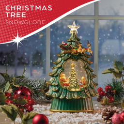 The Christmas Workshop Warm White LED Xmas Tree with Santa Light Up Snow Globe 26cm - Size: 26 x 16.3 x 9.7cm - Multi - Wilko - thumbnail 5