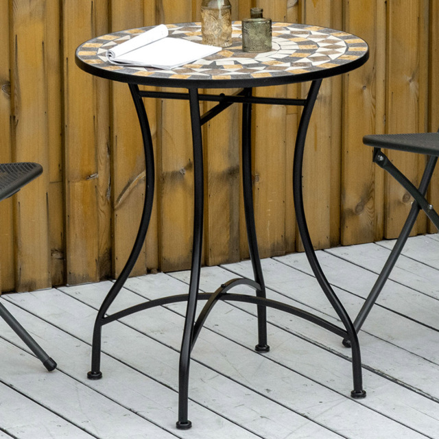 Outsunny Mosaic Round Bistro Table Grey - Size: 71 x 60 x 60cm - Wilko - image 1