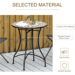 Outsunny Mosaic Round Bistro Table Grey - Size: 71 x 60 x 60cm - Wilko - thumbnail 7