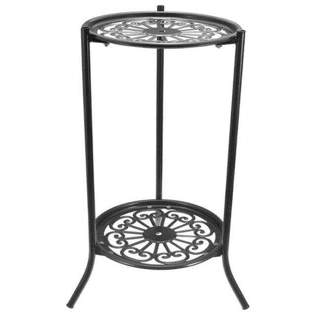 2 Tier Metal Plant Display Stand - Size: 50 x 30 x 30cm - Black - Living and Home - Wilko - image 1