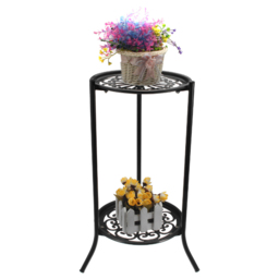 2 Tier Metal Plant Display Stand - Size: 50 x 30 x 30cm - Black - Living and Home - Wilko - thumbnail 4