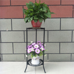2 Tier Metal Plant Display Stand - Size: 50 x 30 x 30cm - Black - Living and Home - Wilko - thumbnail 6