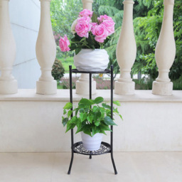 2 Tier Metal Plant Display Stand - Size: 50 x 30 x 30cm - Black - Living and Home - Wilko - thumbnail 3