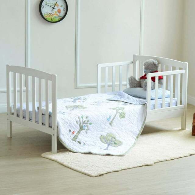Montana Toddler Wooden Bed Frame with Mattress - Size: 65 x 78.5 x 147cm - White - MCC - Wilko - image 1
