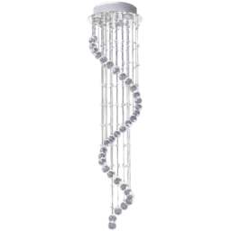 Portland Spiral Crystal Chandelier - Size: 30 x 30 x 120cm - Silver - Wilko - thumbnail 1
