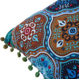 Living and Home Blue Turkish Style Romantic Square Throw Pillow 45 x 45cm 2 Pack - Size: 12 x 45 x 45cm - Wilko - thumbnail 6