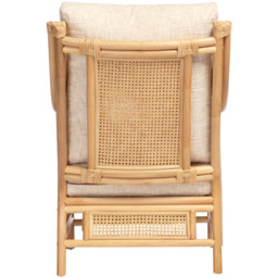 Desser Furniture Chester Natural Rattan Cotton Cream Chair - Size: 98 x 65 x 95cm - Brown - Wilko - thumbnail 6