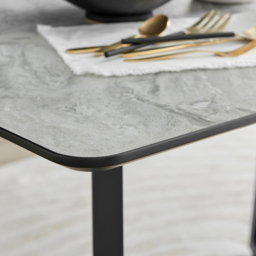 Furniturebox Copeland Valera Marble Effect 4 Seater Dining Set White Navy Chrome - Blue - Wilko - thumbnail 7