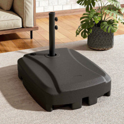 Living and Home Rectangular Water and Sand Fillable Parasol Base with Wheels 60L - Size: 15 x 60 x 80cm - Black - Wilko - thumbnail 3
