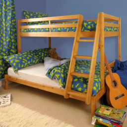 Brooklyn Triple Sleeper Caramel Wooden Bunk Bed - Size: Single + Small Double - Cream - Wilko