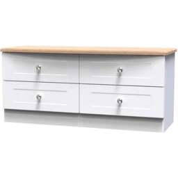 Crowndale Sussex 4 Drawer White Ash and Bardolino Oak Large Chest of Drawers Ready Assembled - Wilko - thumbnail 3
