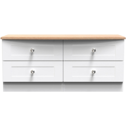 Crowndale Sussex 4 Drawer White Ash and Bardolino Oak Large Chest of Drawers Ready Assembled - Wilko - thumbnail 4