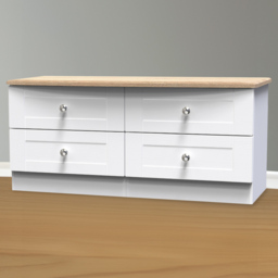 Crowndale Sussex 4 Drawer White Ash and Bardolino Oak Large Chest of Drawers Ready Assembled - Wilko - thumbnail 1