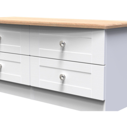 Crowndale Sussex 4 Drawer White Ash and Bardolino Oak Large Chest of Drawers Ready Assembled - Wilko - thumbnail 6