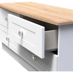 Crowndale Sussex 4 Drawer White Ash and Bardolino Oak Large Chest of Drawers Ready Assembled - Wilko - thumbnail 7