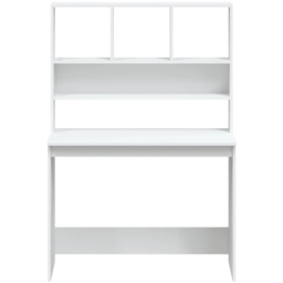 vidaXL 4 Shelf Study Desk White - Size: 148 x 102 x 45cm - Wilko - thumbnail 5