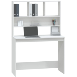 vidaXL 4 Shelf Study Desk White - Size: 148 x 102 x 45cm - Wilko - thumbnail 4