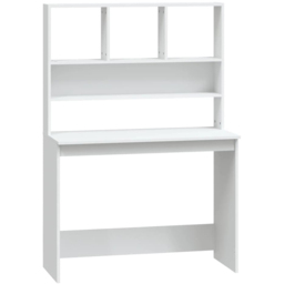 vidaXL 4 Shelf Study Desk White - Size: 148 x 102 x 45cm - Wilko - thumbnail 3