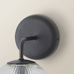 ValueLights Kempton Ribbed Globe Shade Matte Black Wall Lights with Bulbs - Size: 26 x 15 x 19cm - Wilko - thumbnail 6