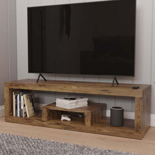 GFW Jakarta 2 Shelf Mango Low board TV Unit - Brown - Wilko - image 1