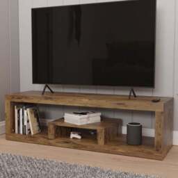 GFW Jakarta 2 Shelf Mango Low board TV Unit - Brown - Wilko