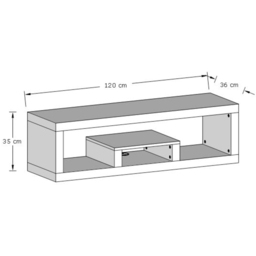GFW Jakarta 2 Shelf Mango Low board TV Unit - Brown - Wilko - thumbnail 6