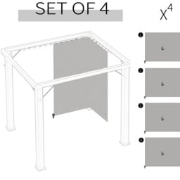 Outsunny 3 x 3m Light Grey Universal Gazebo Replacement Sidewall 4 Pack - Wilko - thumbnail 5