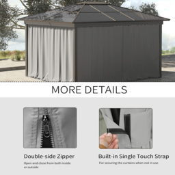 Outsunny 3 x 3m Light Grey Universal Gazebo Replacement Sidewall 4 Pack - Wilko - thumbnail 6