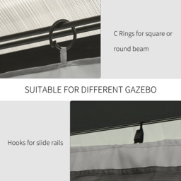 Outsunny 3 x 3m Light Grey Universal Gazebo Replacement Sidewall 4 Pack - Wilko - thumbnail 7