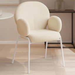 tectake Set of 4 Cream Boucle Padded Dining Chair - Wilko