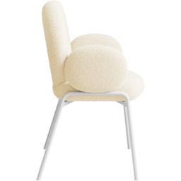 tectake Set of 4 Cream Boucle Padded Dining Chair - Wilko - thumbnail 5