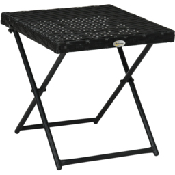 Outsunny Square Folding Rattan Table - Size: 43 x 9 x 55cm - Black - Wilko - thumbnail 3