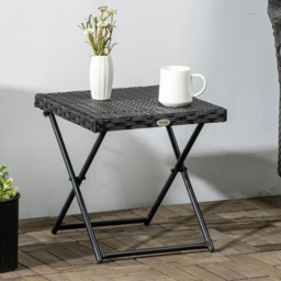 Outsunny Square Folding Rattan Table - Size: 43 x 9 x 55cm - Black - Wilko - thumbnail 1